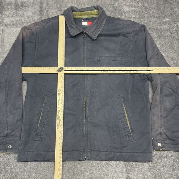 Vintage Tommy Hilfiger Jacket Men's L Blue Long Sleeve Chore Work 90s Faded - Picture 9 of 12